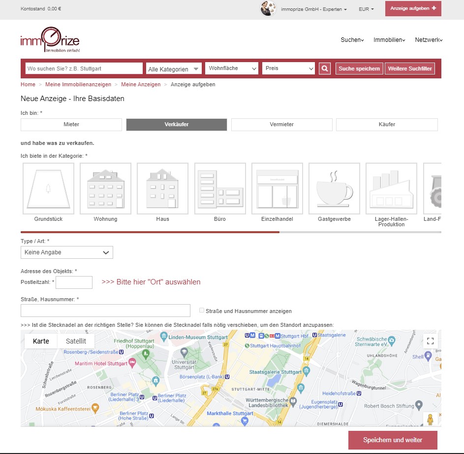 Immobilienanzeige erstellen