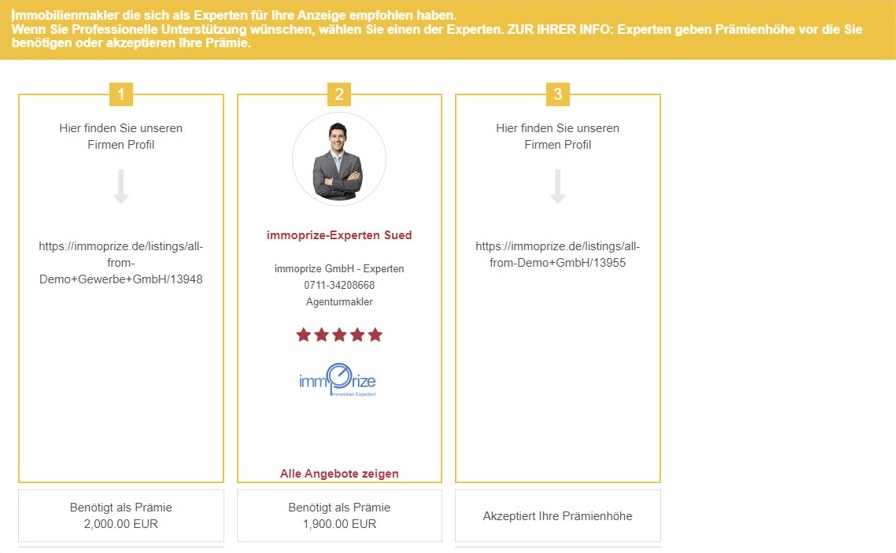 Maklerbewerbungen erhalten